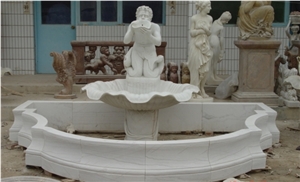 Polished White Marble Beautiful Garden Fountains