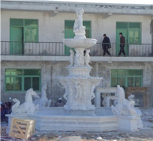 Polished White Marble Beautiful Garden Fountains