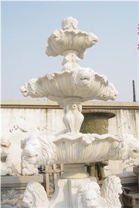 Polished White Marble Beautiful Garden Fountains