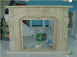 Popular French Style Yellow Fireplace Naturalstone