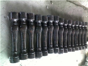 Stone Balusters & Railings, Brown Stone Plinths