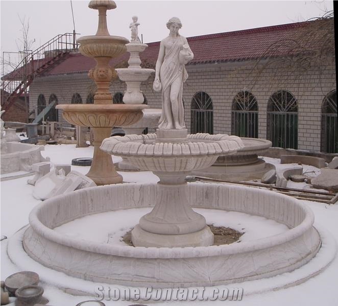 Urban Fountains White Marble Wall Fountain