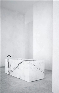 Bianco Carrara Marble Bathtub