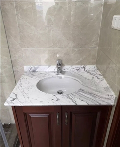 Bianco Persia Marble Bathroom Vanity Countertops