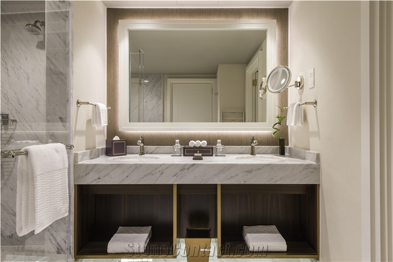 Kavaklidere White Marble Bathroom Vanity Tops