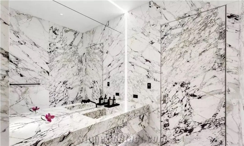 Macedonian White Marble Bathroom Countertops