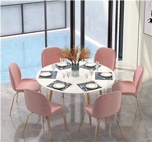 Pure White Marble Table Dinner Countertops