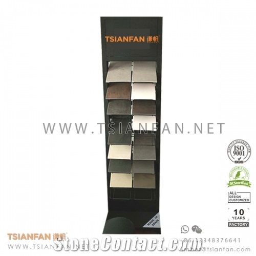 Porcelain Tile Sample and Quartz Surface Display