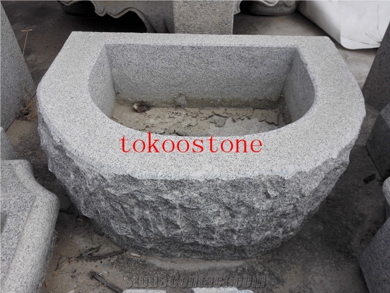 Granite Stone Water Trough/Basin for Garden