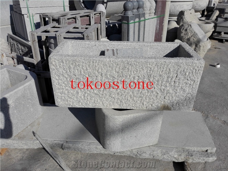 Granite Stone Water Trough/Basin for Garden