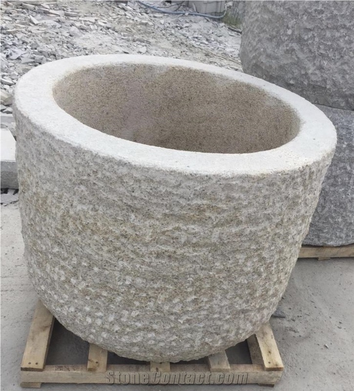 Granite Stone Water Trough/Pot for Garden