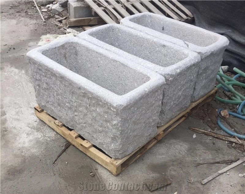 Granite Stone Water Trough/Pot for Garden