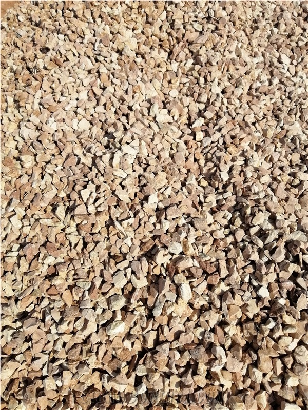 Rosso Karpato Marble Pebbles, Crushed Chips