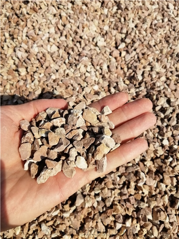 Rosso Karpato Marble Pebbles, Crushed Chips