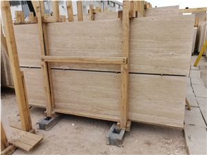 Light Travertine Vein Cut Slabs