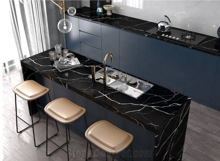 China Engineer Quartz Slab Marble Calacatta