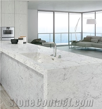 Kitchen Countertops Carrara White Quartz Stone