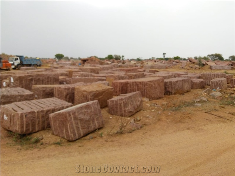 Ilkal Red Granite Block, India Red Granite