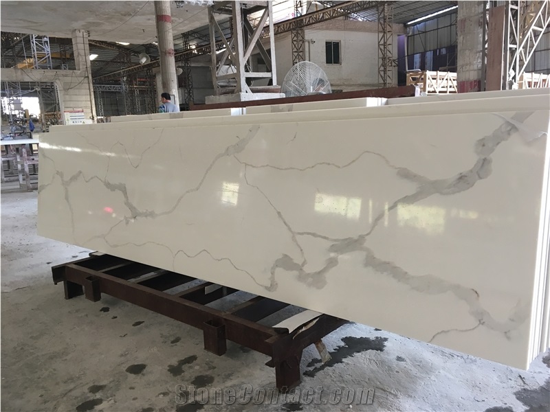 Calacatta White Quartz Countertops