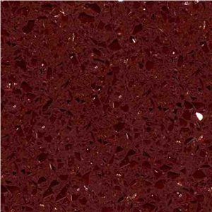 Quartz Slabs, Maroon Color, Polished Quartz Slabs, Maroon Color, Polished