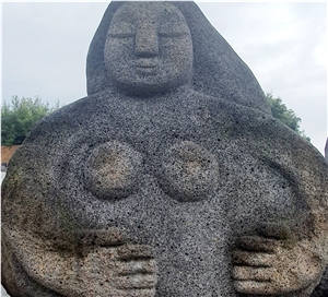 Quang Ngai Basalt Women Abstract Statue