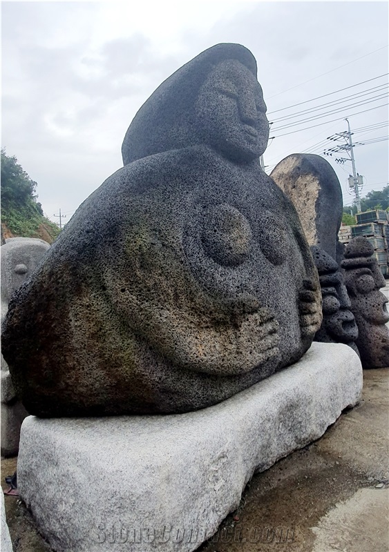 Quang Ngai Basalt Women Abstract Statue