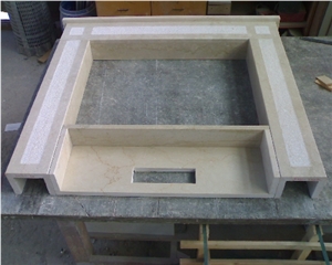Botticino Classico Marble Fireplace Mantel