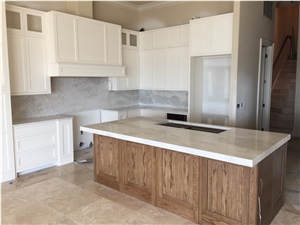 Quartzite Kitchen Countertops, Mitered Island Edge