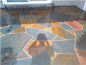 Random Rust Slate Flagstone Patio Pavement