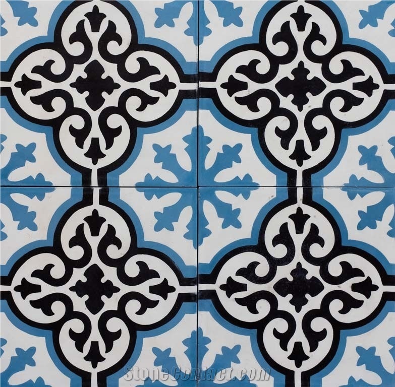 Ce04 Jasmine 8x8" Cement Encaustic Tile