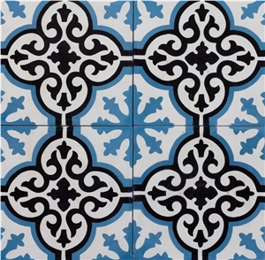 Ce04 Jasmine 8x8" Cement Encaustic Tile