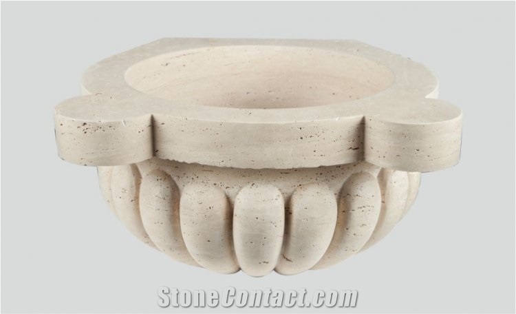Ivory White Travertine Basin