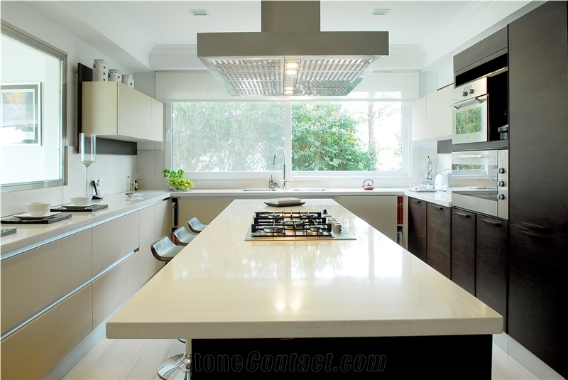 Intecstone Ivory Quartz Kitchen Countertops