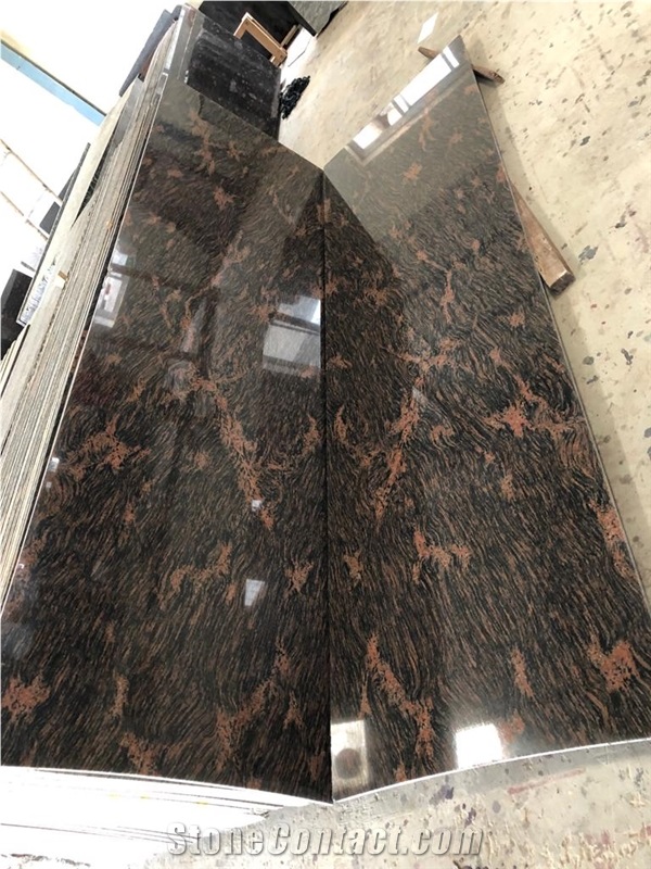 Tiger Skin Granite Slabs & Tiles, India Brown Granite
