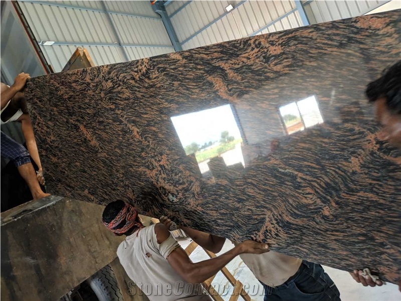 Tiger Skin Granite Slabs & Tiles, India Brown Granite
