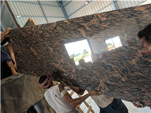 Tiger Skin Granite Slabs & Tiles, India Brown Granite