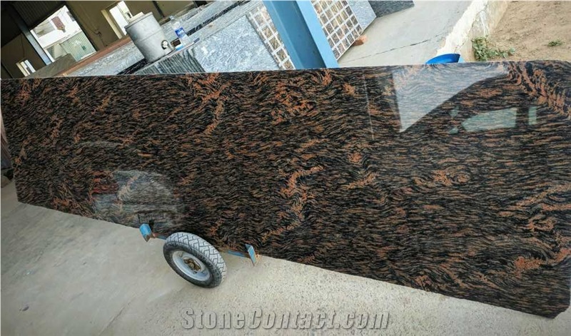 Tiger Skin Granite Slabs & Tiles, India Brown Granite