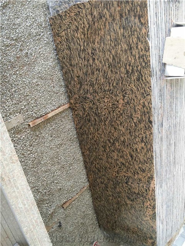 Tiger Skin Granite Slabs & Tiles, India Brown Granite