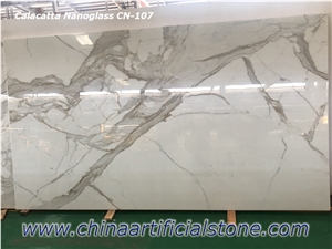 Calacatta White Calacatta Gold Nanoglass Slabs