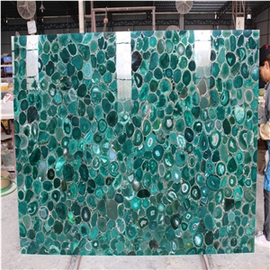 Green Agates Semipreious Stone Slab Luxury