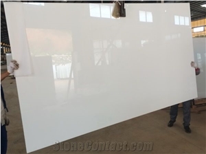 China Pure White Nano Crystallized Glass Stone Slab