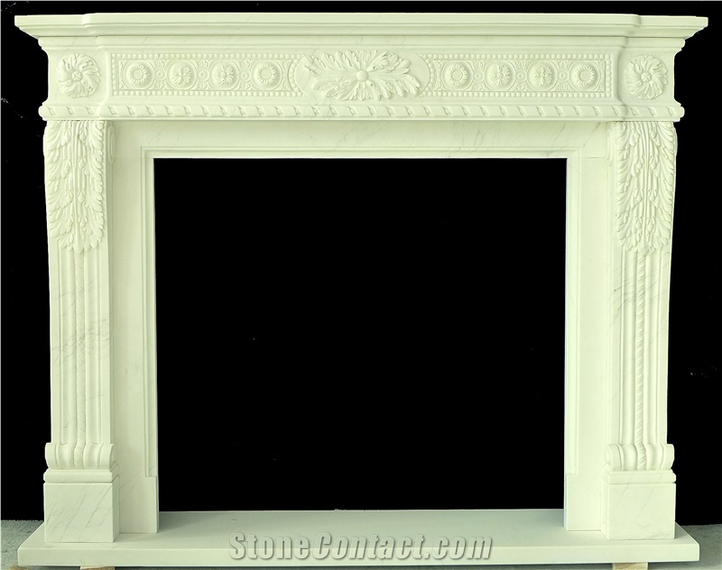 Marble Fireplace, Fangshan White