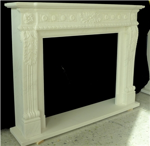 Marble Fireplace, Fangshan White