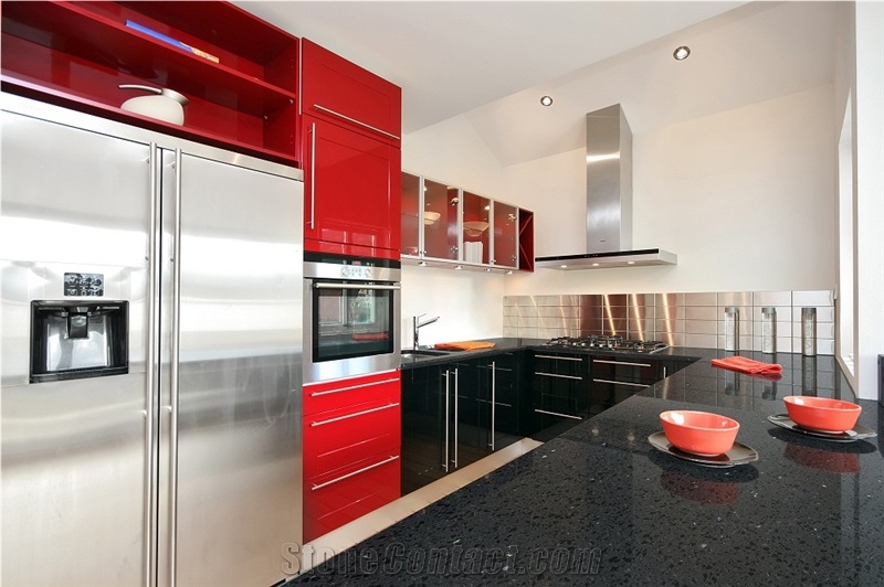Good Price Crystal Black Quartzite Tiles & Slab