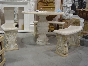 Outdoor Stone Table and Chair Garden Stone Product