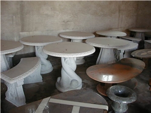 Outdoor Stone Table and Chair Garden Stone Product