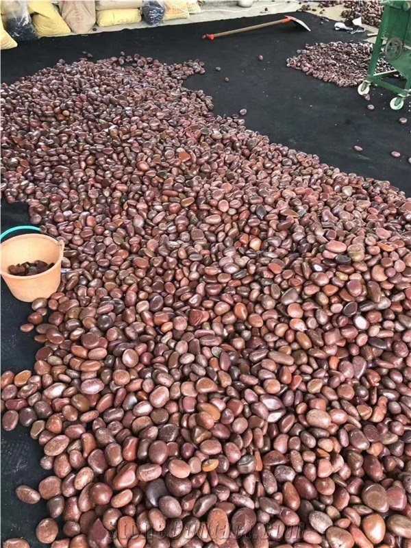 Red Pebble Stone Natural River Rock Stone