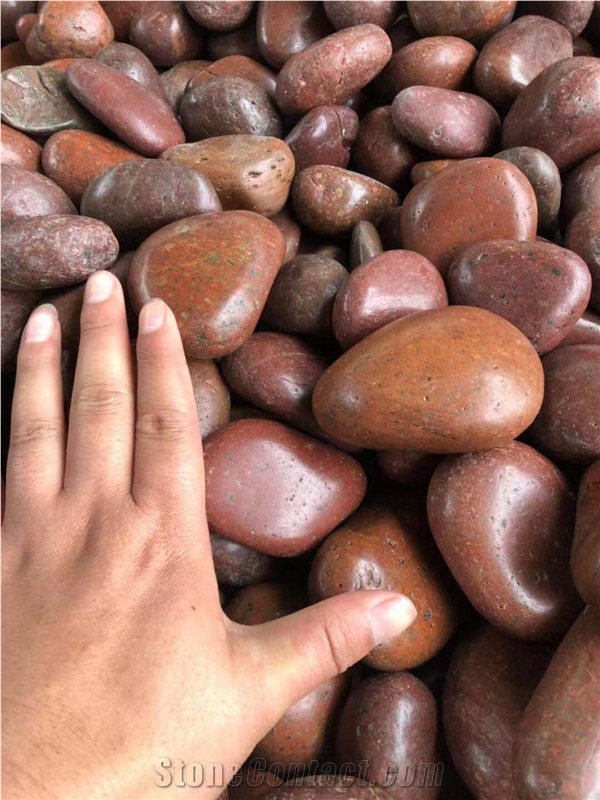 Red Pebble Stone Natural River Rock Stone