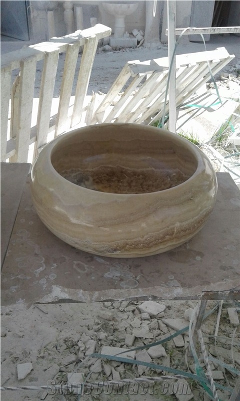 Honey Onyx Wash Basins