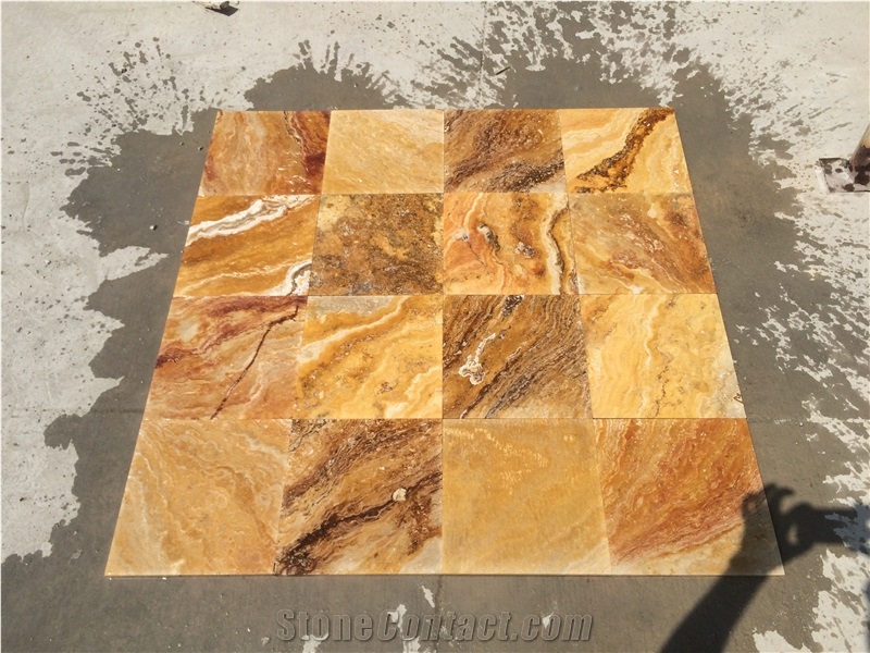 Scabas Travertine, Scabos Travertine, Yellow Brown